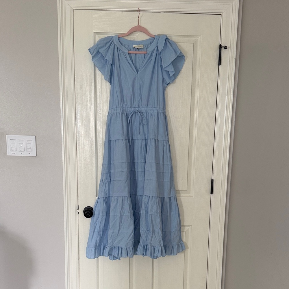 Light Blue Ruffled Dress